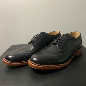 Men’s Frye James Wingtip Oxford Dress Shoes, Black 10.5D NEVER WORN